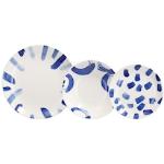 Servizi piatti blu di porcellana 18 pezzi 