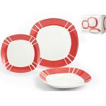 Servizi piatti rossi di porcellana 18 pezzi H&H 