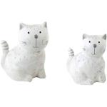 Tavolini bianchi in ceramica a tema gatti DRW 