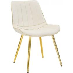 Set 2 sedie imbottite in tessuto color crema modello Paris