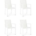 Set bianchi in alluminio con braccioli tavolo con sedie 