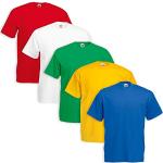 Set 5 T-Shirt Fruit of The Loom (1 Bianco 1 Royal 1 Girasole 1 Rosso 1 Verde P - L - 5)
