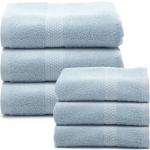 Set asciugamani azzurro 55x100 di spugna tinta unita Caleffi 