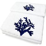 Asciugamani blu 60x110 di spugna tinta unita da bagno 
