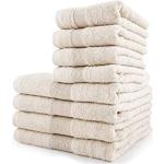 Asciugamani beige 60x110 di cotone 8 pezzi da bagno 