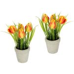 Tulipani arancioni in ceramica 