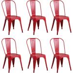 Sedie moderne rosse in metallo di design 