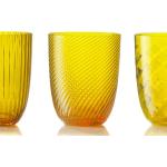 Bicchieri gialli di vetro da acqua Nasonmoretti 