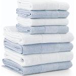 Asciugamani azzurri 60x100 di spugna 8 pezzi da bagno 