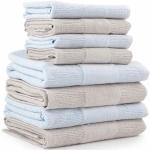 Asciugamani blu chiaro 60x100 di spugna 8 pezzi da bagno 