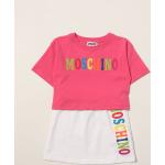 T-shirt manica corta scontate rosa lavaggio a mano mezza manica per bambini Moschino Kid 