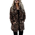 Cappotti lunghi eleganti marroni XL leopardati traspiranti manica lunga per Donna 