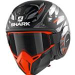 Shark Street Drak Kanhji, casco jet XS male Nero Opaco/Grigio/Arancione