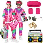 Costumi Carnevale hippie rosa scuro traspiranti per Donna 