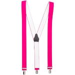 Shenky - bretelle a 3 clip - forma ad Y - resistenti e made in Germany - Rosa fluo