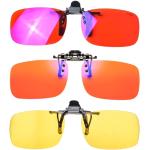 SHINU Clip on per occhiali da vista clip di blocco della luce blu lenti arancioni clip di guida occhiali da sole polarizzati clip on, C1c5c6