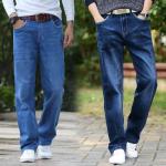 Jeans elasticizzati da lavoro neri per la primavera per Uomo 