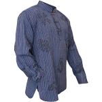 Camicie button down scontate hippie blu 4 XL di cotone a righe per Uomo Shopoholic fashion 
