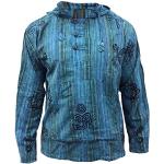 Camicie casual turchesi M taglie comode a righe con cappuccio per Uomo Shopoholic fashion 