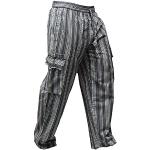Pantaloni & Pantaloncini hippie neri 3 XL taglie comode di cotone a righe per Uomo Shopoholic fashion 