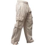 Pantaloni & Pantaloncini hippie grigi XXL taglie comode di cotone a righe per Uomo Shopoholic fashion 