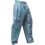 Pantaloni & Pantaloncini hippie S taglie comode di cotone a righe per Uomo Shopoholic fashion 