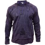 Camicie casual viola 3 XL taglie comode a righe con cappuccio per Uomo Shopoholic fashion 