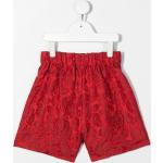 Pantaloni & Pantaloncini scontati rossi in misto cotone a fiori per bambini Monnalisa 