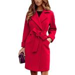 Cappotti con cintura  eleganti rossi M tinta unita per l'autunno per Donna 