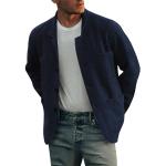 Cappotti corti eleganti blu scuro 3 XL taglie comode per l'autunno manica lunga per Uomo 