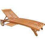 Chaise longue in in legno massiccio con rotelle da mare Milani Home 