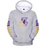 Silver Basic Felpa con Cappuccio R.I.P.Lakers Super Star Kobe Bryant e Gigi Unisex Moda Maglione Manica Lunga,Grigio Logo L-3,XXS