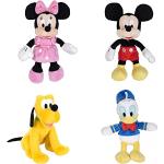 Simba Toys Disney Topolino e i suoi amici Peluche da 20 cm Set di 4 Personaggi - Minnie Topolino Pluto e Paperino