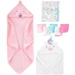 Asciugamani scontati rosa in jersey a tema fenicottero 8 pezzi da bagno 