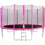 SixBros. SixJump trampolino elastico da giardino 4,00 m – trampolino per il giardino, trampolino all’aperto, set completo incluso scaletta, rete di sicurezza & copertura, fuchsia, TP400/1742