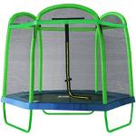 SixBros. SixJump trampolino da giardino per bambini 2,10m, trampoline outdoor per il giardino, trampoline per bambini incluso rete di sicurezza & protezione pali, robusto & impermeabile all’acqua, verde TG210/2026