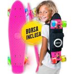 Skateboards cruiser rosa per bambina 