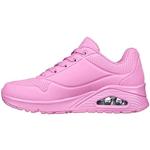 Sneakers larghezza E scontate casual rosa numero 39,5 di gomma con tacco da 3 cm a 5 cm per Donna Skechers Uno 