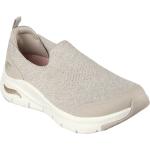 Sneakers slip on larghezza A beige numero 40 con allacciatura elasticizzata lavabili in lavatrice per Donna Skechers Arch Fit 