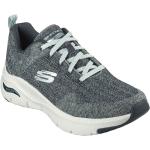 Sneakers stringate larghezza E grigie numero 41 in tessuto con stringhe traspiranti per Donna Skechers Arch Fit 