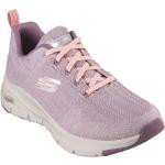 Sneakers stringate larghezza E scontate rosa numero 36 in tessuto con stringhe traspiranti per Donna Skechers Arch Fit 