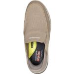 Sneakers slip on larghezza E beige numero 42 in mesh con allacciatura elasticizzata per Uomo Skechers Delson 