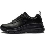 Sneakers larghezza E scontate casual nere numero 38,5 di pelle con tacco da 3 cm a 5 cm per Donna Skechers Dynamight 