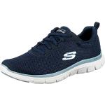 Sneakers larghezza E scontate casual blu navy numero 41 traspiranti per Donna Skechers Flex Appeal 4.0 