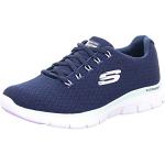 Sneakers larghezza E scontate casual blu navy numero 37 impermeabili per Donna Skechers Flex Appeal 4.0 
