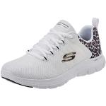 Sneakers larghezza E scontate casual bianche numero 42 di gomma per Donna Skechers Flex Appeal 4.0 