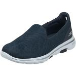 Sneakers slip on larghezza D blu navy numero 39 con allacciatura elasticizzata traspiranti per Donna Skechers Go Walk 5 