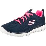 Skechers Graceful Get Connected, Sneaker Donna, Blu Navy Mesh Hot Pink Trim, 38 EU