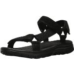 Sandali estivi larghezza E casual neri numero 45 in tessuto chiusura velcro antiscivolo per Uomo Skechers Flex advantage 