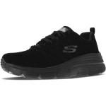 Sneakers invernali larghezza E scontate casual nere numero 36 di tessuto sintetico per Donna Skechers Fashion Fit 